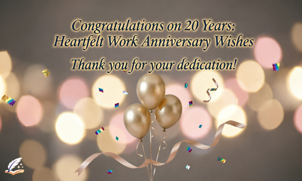 Congratulations on 20 Years: Heartfelt Work Anniversary Wishes