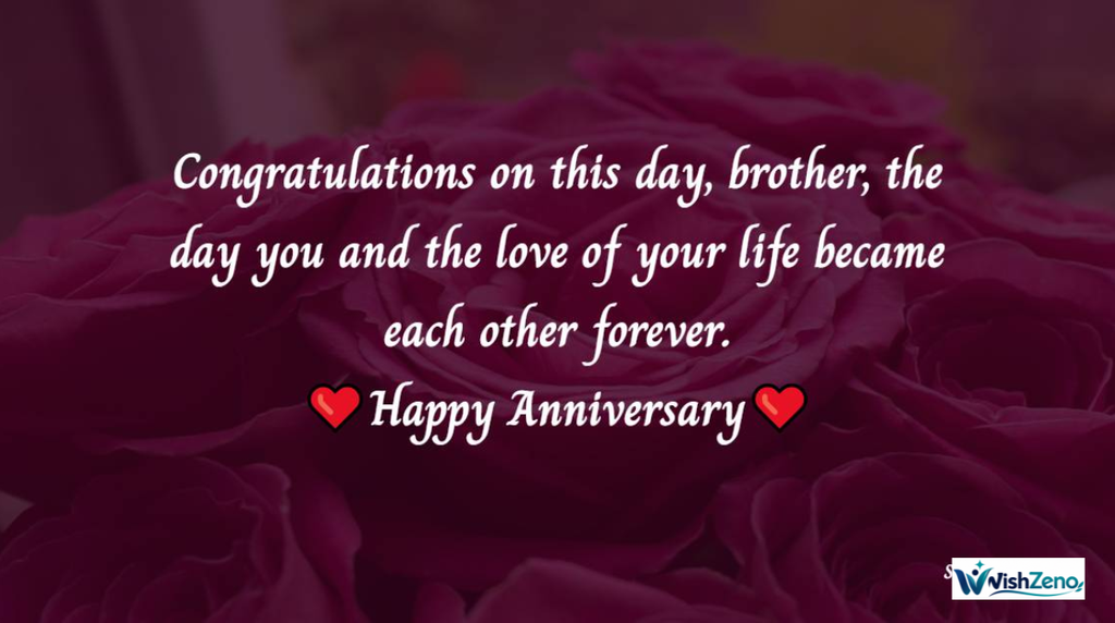 Happy Anniversary Wishes for Brother